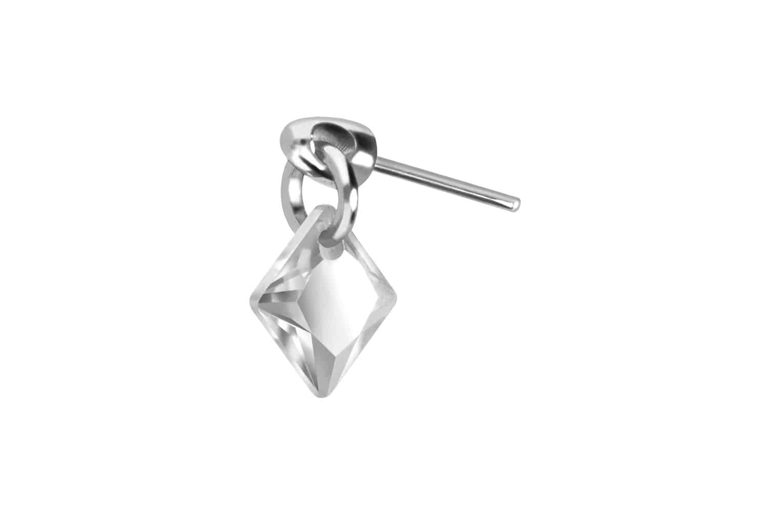 Titan Aufsatz mit Push Pin KRISTALLQUADRAT von Piercingline